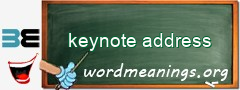 WordMeaning blackboard for keynote address